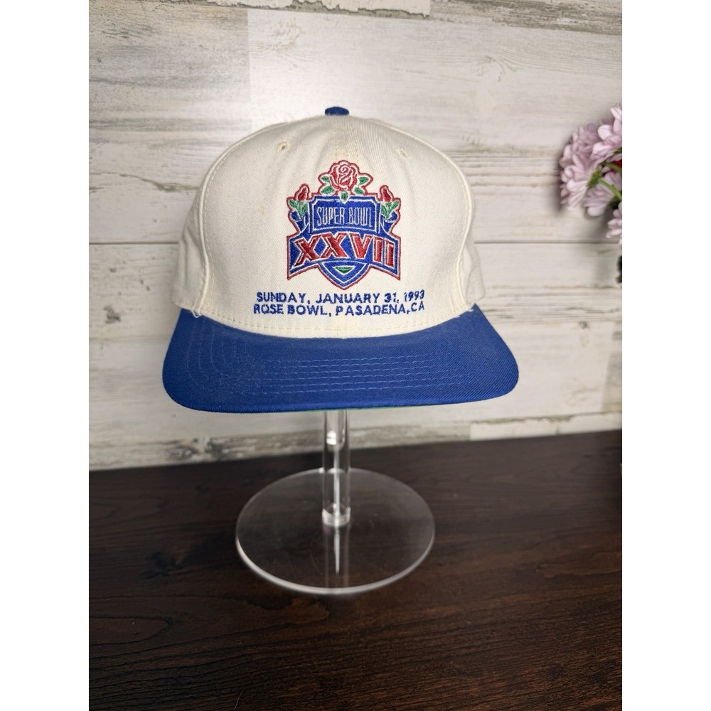 Vintage 1993 Super Bowl XXVIII ROSE BOWL White American Needle Snapback Cowboys